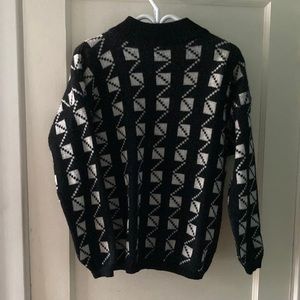 groovy black and white sweater